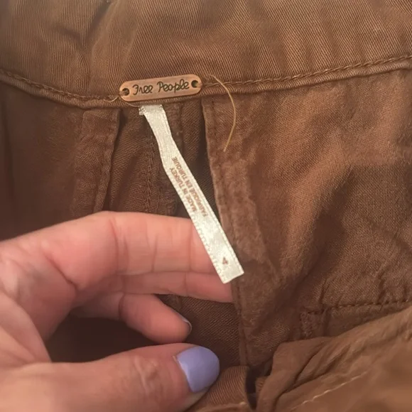 Free People High Waist Brown Billie chino shorts - Picture 3 of 4